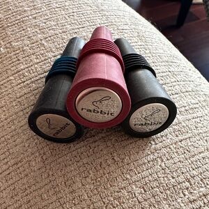 Rabbit Wine Bottle Stoppers - Red, Black and Blue